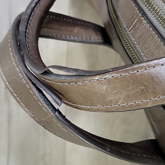 Fossil Brown Leather Laptop Messenger Crossbody Shoulder Bag - Picture 4 of 15